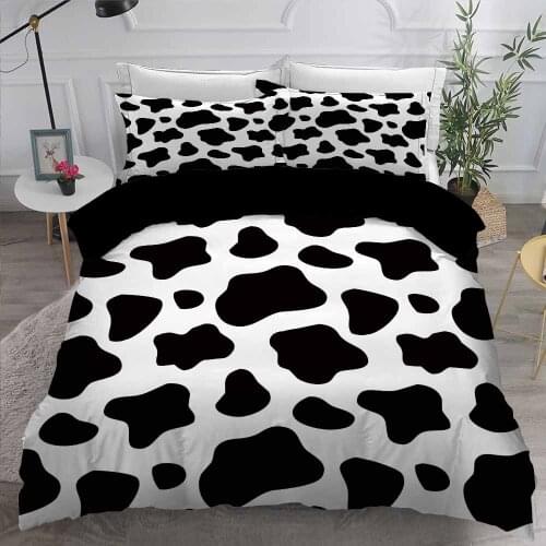 2/3 Pieces Cow Animal Bedding Sets 3D Print Duvet Cover Set Black White Bed Quilt Cover Twin Queen King Cover Set(No Sheets)