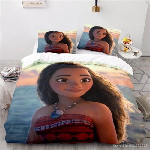 3D Printed Moana Disney Cartoon Duvet Cover Set Queen King Size Bedding Set Home Textile Bedclothes for Kids Boys Girls Bedroom