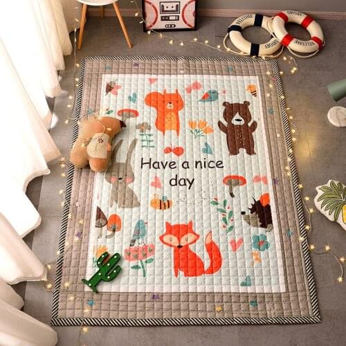 Ins Nordic Style Crawling Mat Baby Kids Play Mat Foldable Soft and Washable Carpet Thick Cloth Childrens Play Carpet Picnic Rug