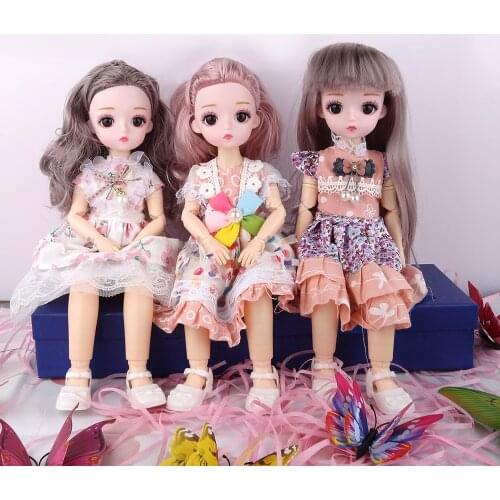 Cute fashion bjd doll Reborn Baby Doll 30cm With Clothes DIY Doll Best Valentines Day Gift Doll Round Face long Hair Toy