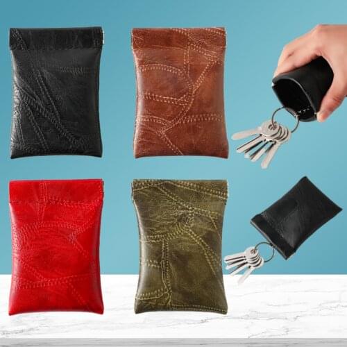 Lralra New Fashion Leather Long Pocket Key Wallet Keyring Coin Purse Women Men Small Short Money Change Bag Little Card Holder