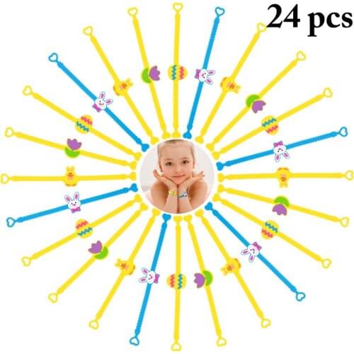 Fashion Light Explosions Environmental Protection Pvc Cartoon Sports Bracelet Epoxy Creative Wrist Band Easter Silicone Bracelet