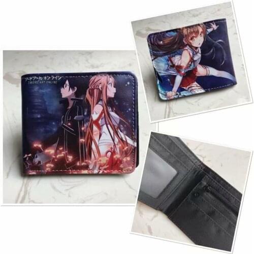 Anime Sword Art Online Wallets Men pu leather wallet Credit Card Holder Pocket Women Coin Purse Gift