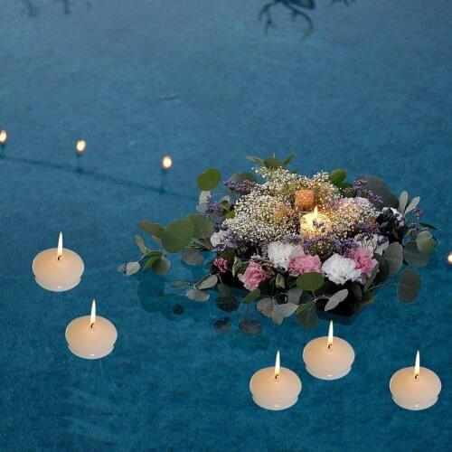 12pcs/set Floating Candles Kit Smoke Free for Bathtub Swimming Pool Romance Creator 3.5cm Diameter 1.5cm Height 10g Weight