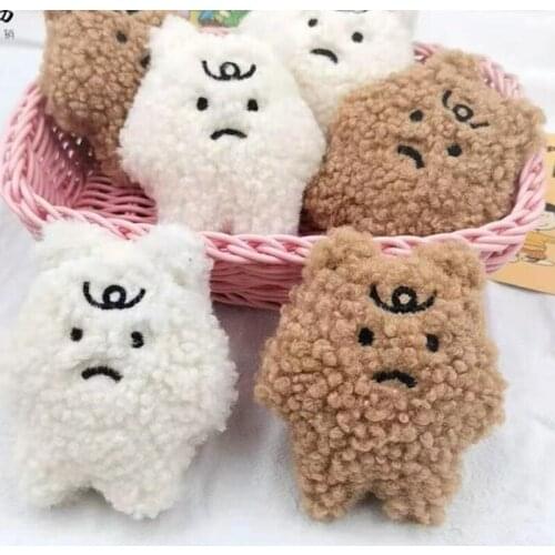 6Pcs/lot Cartoon Plush Doll Patches Furry Padded Appliques Cute Soft Hate Raining Doll Accessories Plush Doll Pendant Decoration