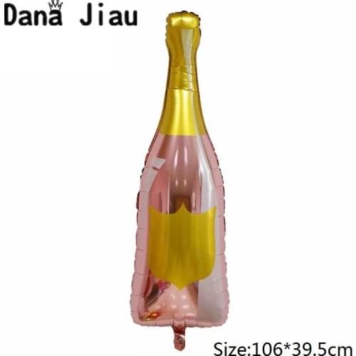 Wedding NEW Pink Large Champagne Wine Bottle Cup Wedding Anniversary Party Aluminium Foil Balloon Decoration Gift Inflatable