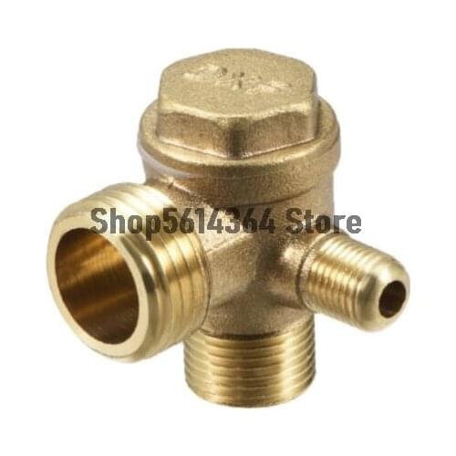 Air Compressor Check Valve 90 Degree Male Threaded Brass G1/8"xG3/8"xG1/2"
