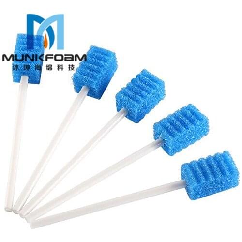 Disposable Oral Foam Swab Individually Wrapped Untreated Oral Care Brush Oral Cleaning Sponge Brush (box of 100)