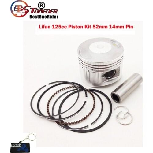 STONEDER 52mm Piston 14mm Pin For Chinese Lifan 125cc Engine Pit Dirt Motor Bike ATV Quad