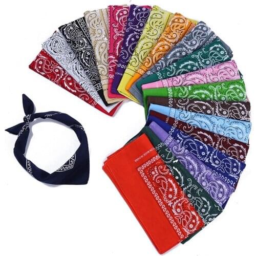 Unisex Men Women Cotton Bandana Hairband Cowboy Mens Biker Sports Headwear Wrist Hairwrap Double Sided Head Wrap Scarf Headwear