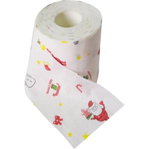 Christmas Toilet Paper Christmas Pattern Roll Paper Bathroom Decoration Tissue