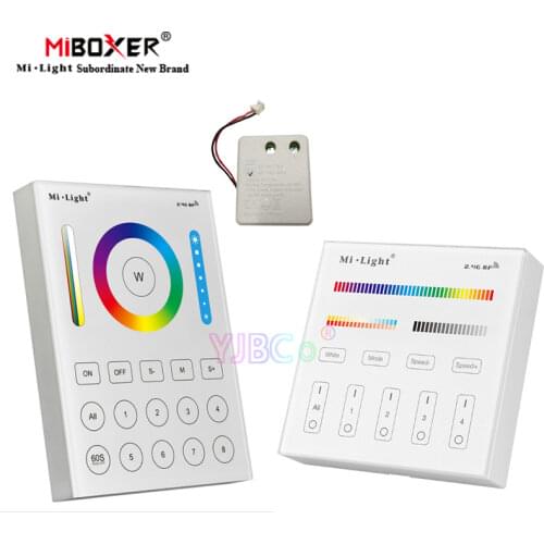Miboxer RGB+CCT Smart touch Panel Controller B8/B4/T4 Wall-mounted 2.4G 4-Zone 8-Zone Remote switch for led bulb light strip