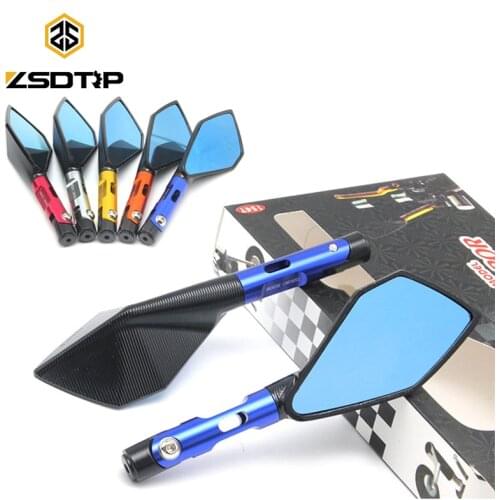 ZSDTRP Universal Motorcycle Mirrors Rearview Sport Mirrors For Cafe Racer Scooter Sports Motorbike Accessories CNC Side Mirrors