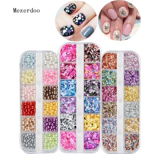 1Box Colorful Glitters Nail Art Tips Stickers 3D Laser Makeup Manicure DIY Decals Nail Art Decorations Accessoires Tools