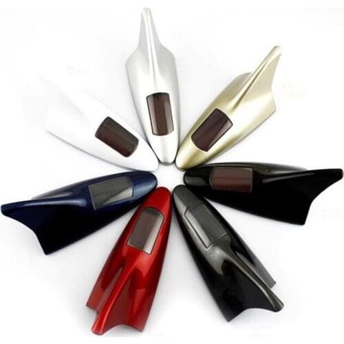 1pc Shark Fin Roof Styling Car Shark Antenna Use Solar Energy Signal Antenna Modified Lamp LED Flashing Lights