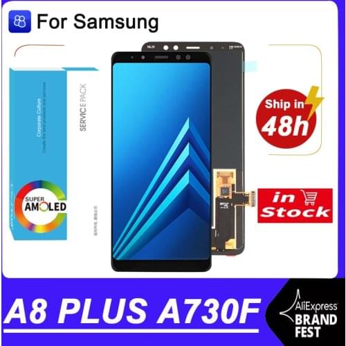 100% Original AMOLED 6.0'' Display For Samsung Galaxy A8 PLUS 2018 A730F Full LCD Touch Screen Digitizer Assembly Repair Parts