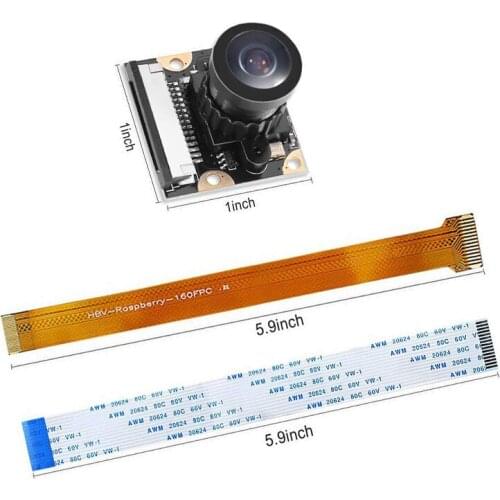1080P HD Webcam Cable for Raspberry Pi 3 B/B+ 2 Zero 5MP Wide Angle 160 Degree Fisheye OV5647 Raspberry Pi Zero W Camera Module
