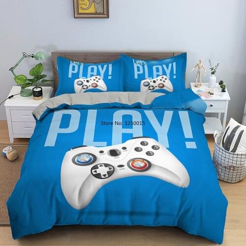Home Textiles 2/3Pcs Gamer Duvet Cover Set Game Bedding Set Kids Boys Bed Set Game Quilt Cover Comforter Cover Gamer Bedding Set