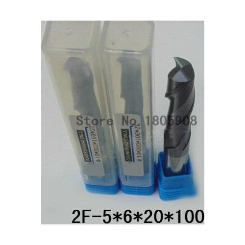 2F-5*6*20*100, 2 Flute Long Solid Carbide End Mill ALTiN Coat, Milling Cutter, CNC Lathe Tool, Router Bits for Metal Cutting