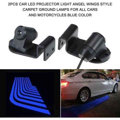 2PCS Motorcycle Car LED Projector Light Welcome Light Angel Wings Style Car Door Exterior Light Carpet Ground Lamps