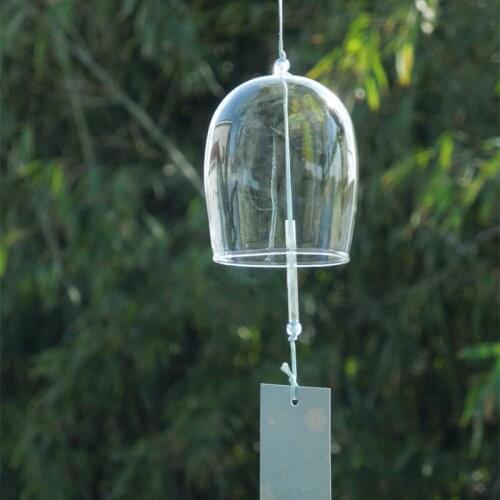 8*10cm Japan Style Glass Windchime Home Decorative Diameter=8cm Transparent Glass Bell New Year Birthday Friend Gift Handmade