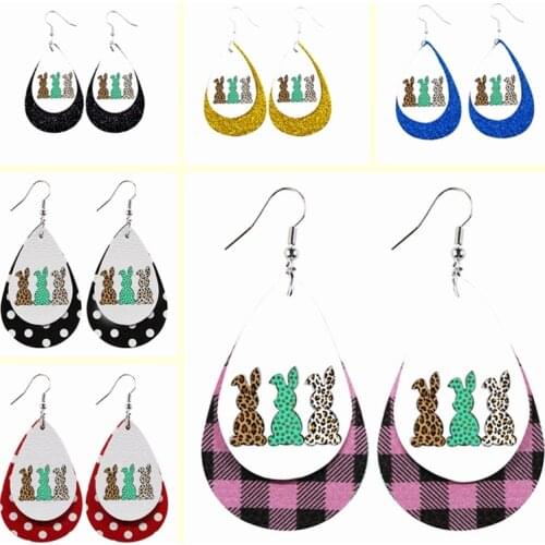 2021 Happy My First Colorful Happy Easter Earrings Gonmes Earrings Bunny Boy Earrings Stock