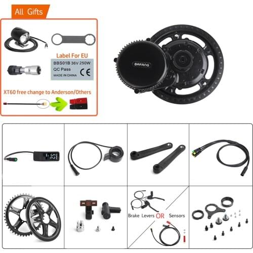 Bafang BBS01B 36V 350W Mid Drive Motor Electric Bicycle Conversion Kits 68-73mm E-bike 8FUN G340.350 Engine 44T 46T 48T 52T