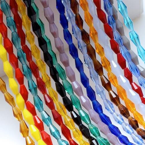 Top Quality Long Bicone Faceted Austrian Crystal Beads 3*6/ 4*8mm Glass Loose Bead DIY Jewelry Bracelet Making DIY Accessories