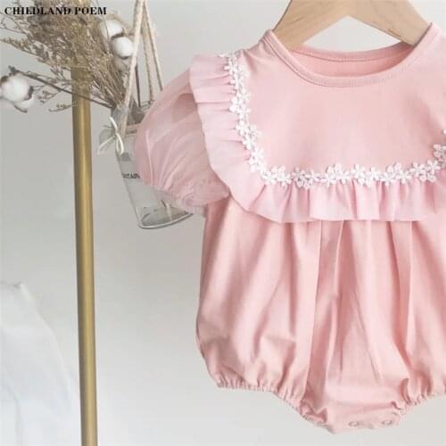 Baby Romper Summer Lace Princess Baby Girls Romper Clothes Newborn Short Sleeve Infant Baby Jumpsuits Sunsuit Outfits For Girl