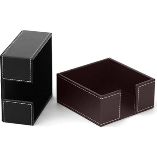 PU Leather Square Cocktail Napkin Holder Tissue Box Paper Serviette Dispenser Bar Caddy for Dining Table Hotel Office Home Decor