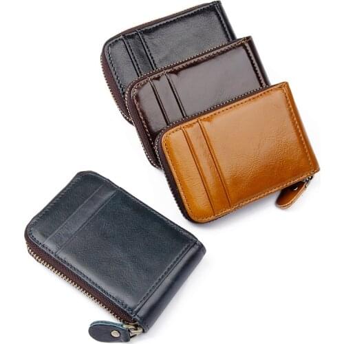 J.M.D Genuine Leather Men Credit Card Holder Zipper Real Mens Leather Wallet with Coin High Quality Male Purse Cartera R-8181