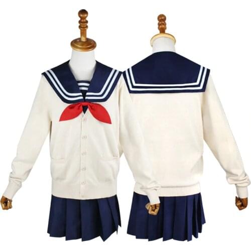 My Hero Academia Cosplay Costume Anime Cosplay Boku no Hero Academia Himiko Toga JK Uniform Women Sailor Suits with Sweaters