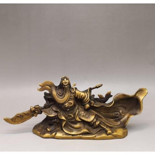 China brass Martial arts god of wealth guanyu crafts statue