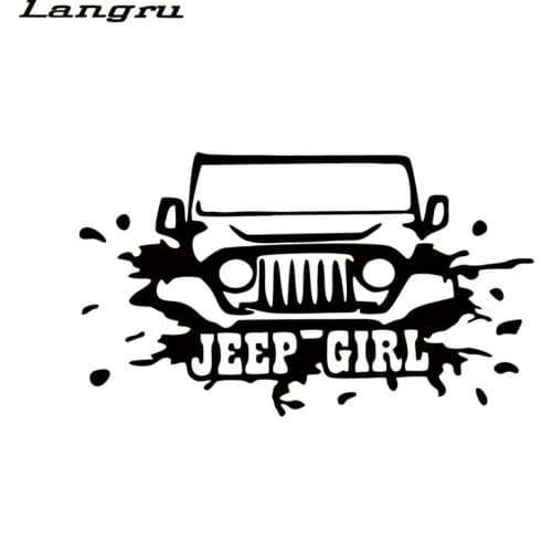 Langru Personality Girl Vinyl Car Truck Window Bumper Sticker Decal Car Stying Creative Stickers Jdm