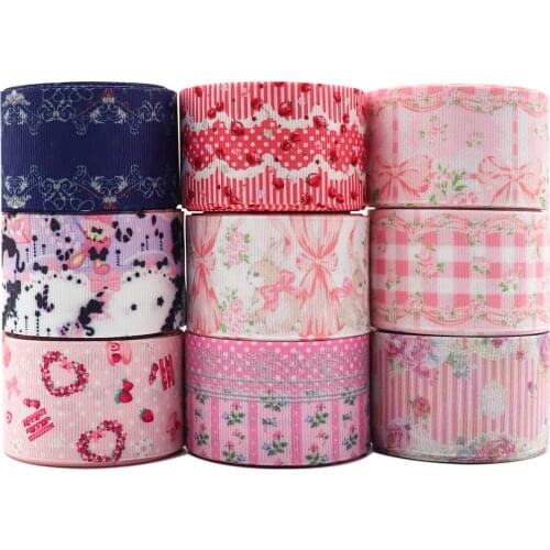 10 Yards 1.5'' 38MM Lolita Printed Ribbon For Hair Bows DIY Crafts Handmade Accessories Y2021031703