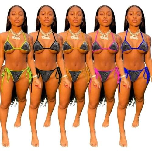 ZKYZWX Summer Beachwear 2 Piece Set Off Shoulder Crop Top Bandage Thongs Sexy Bathing Suit for Women Night Club Outfits Swimsuit