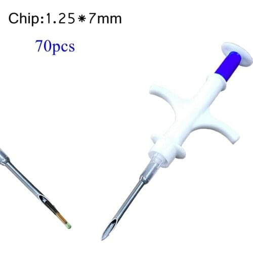 Mini Chip Bioglass Transponder 1.25*7mm with Implanter Kit X70 Fish Id Tags Turtle Microchip Pet Injector Rfid Syringe