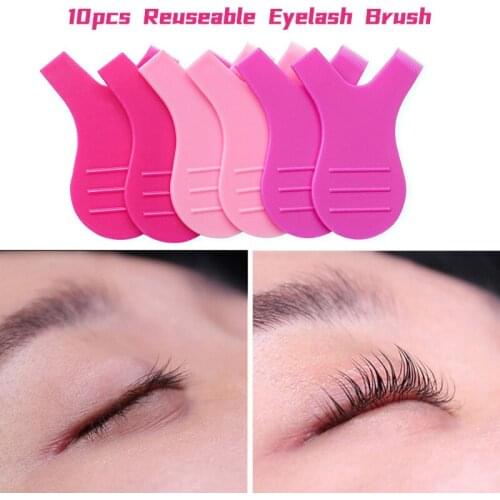 Reusable Makeup Eyelash Brush 10pcs/Pack Clean Y Shape Grafted Plastic Eyelashes Brushes Women Make Up Mascara Tools brochas