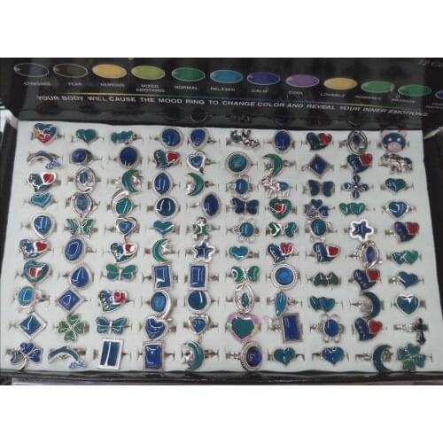 New Arrival mixed mood rings 500pcs hat,love,star fish,butterfly,sun flower,moon,heart,fish fashion rings jewelry