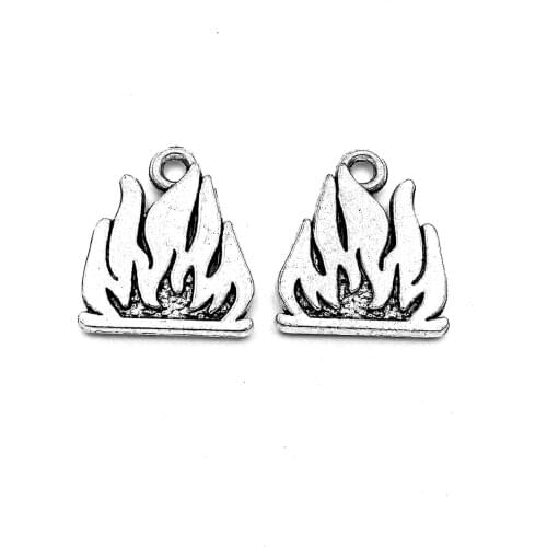 20pcs Flame charms pendant 15x18mm antique silver ornament accessories jewelry making craft base material