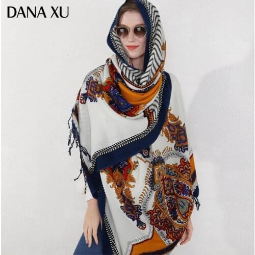 Fashion Winter Scarf For Women Scarf Cashmere Warm Plaid Pashmina Scarf Luxury Brand Blanket Wraps Female Scarves And Shawls