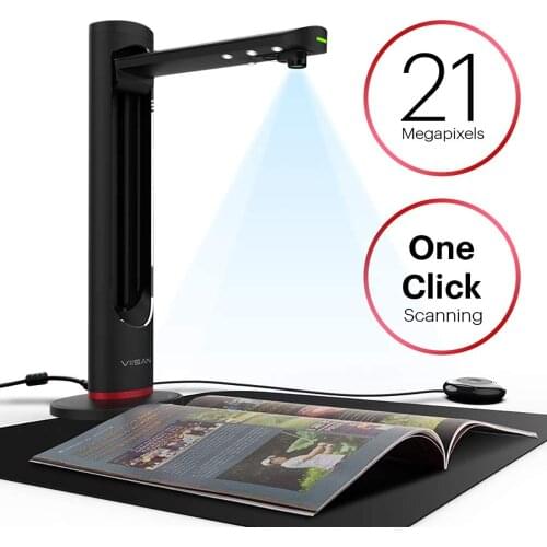 VIISAN Multi-Language Book & Document Scanner, High Definition 23MP Scanner with Auto-Flatten Technology for Office and Teacher