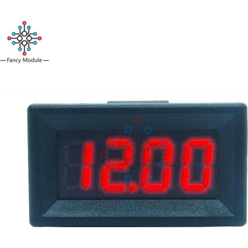 0.36 Inch 4 Digits LED Tube Display Voltmeter DC 0 -99.99V (100V) Voltage Meter 3 Wire Voltage Panel Tester Detector