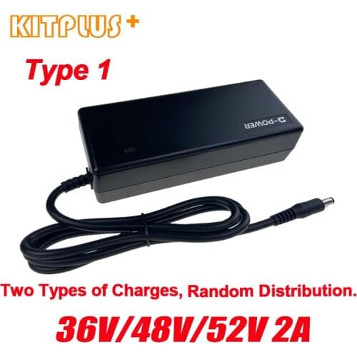 Ebike Battery Charger 36V2A/48V2A/52V2A Electric Bicycle Charger E Bike Lithium Battery Smart Charger with DC2.1 Socket