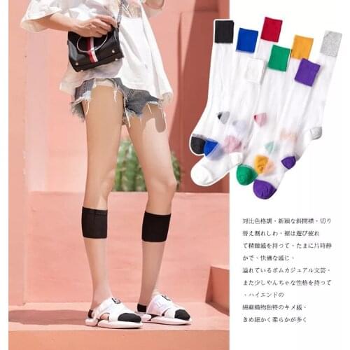 Transparent Stockings Girls Female Summer Thin Long Socks Crystal Ins Women Stockings Silk Socks Stockings Knee Socks Medias