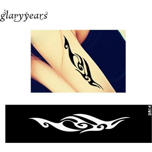 1 Piece Small Indian Hollow Henna Arm Tattoo Stencil DIY Health Body Art Bracelet Strip Pattern Design Henna Tattoo Stencil S604