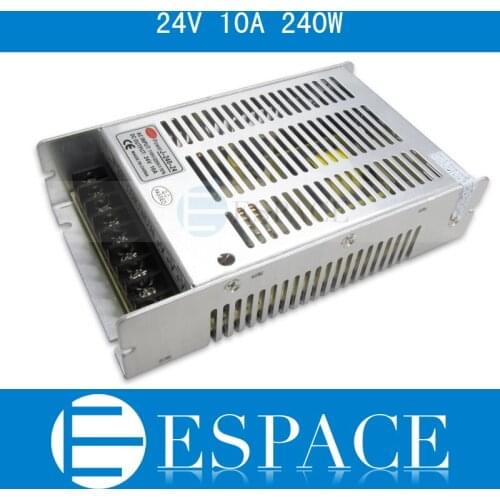 10piece/lot New model 24V 10A 240W Switching Power Supply Driver for LED Strip AC 100-240V Input to DC 24V free fedex