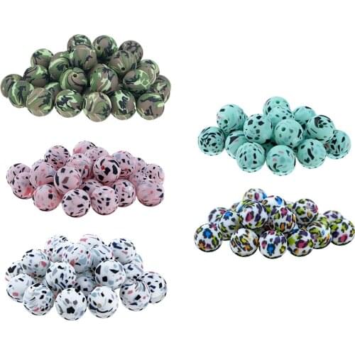 20pcs Silicone Teether Beads BPA Free Teething Beads Bracelet Nursing Pacifier Necklace