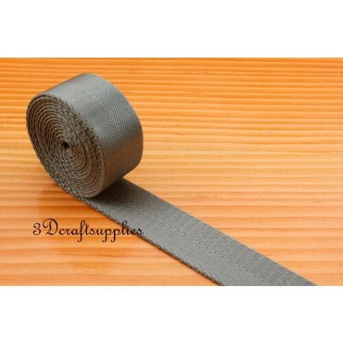 5 yards 1 inch ( 25 mm ) heavy weight nylon webbing Ruban for bag purse strap handles grey ZC38