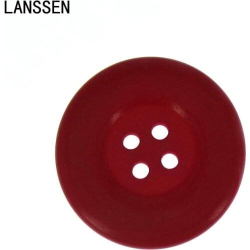 8pcs 1-3/8" 4-Holes Red resin buttons sewing round large button for DIY craft clothes coat accessory 34.0mm